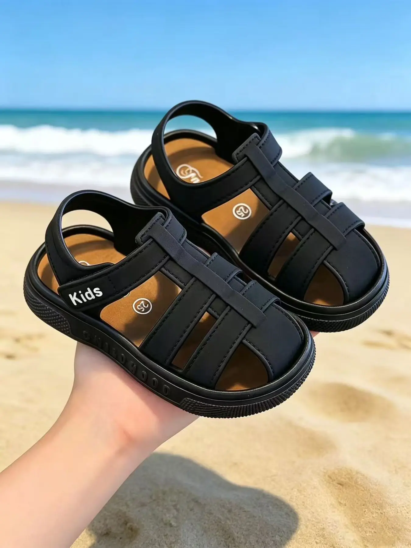 2026 New Summer Outdoor Kids Shoes, Closed-Toe Versatile Casual Soft Sole Sandals, Unisex Toddler Flip Flops for Boys and Girls, Soft Soled Sandals, Beach Flip Flop