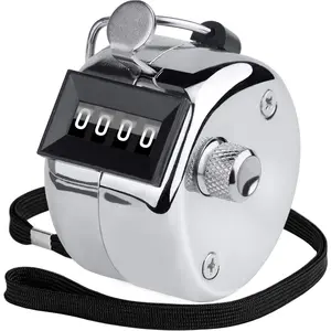Metal Handheld Tally Counter 4-Digit Number Count Clicker Counter, Hand Mechanical Counters Clickers Pitch Counter for Coaching, Knitting, People, Lap, Fishing, Golf and Row