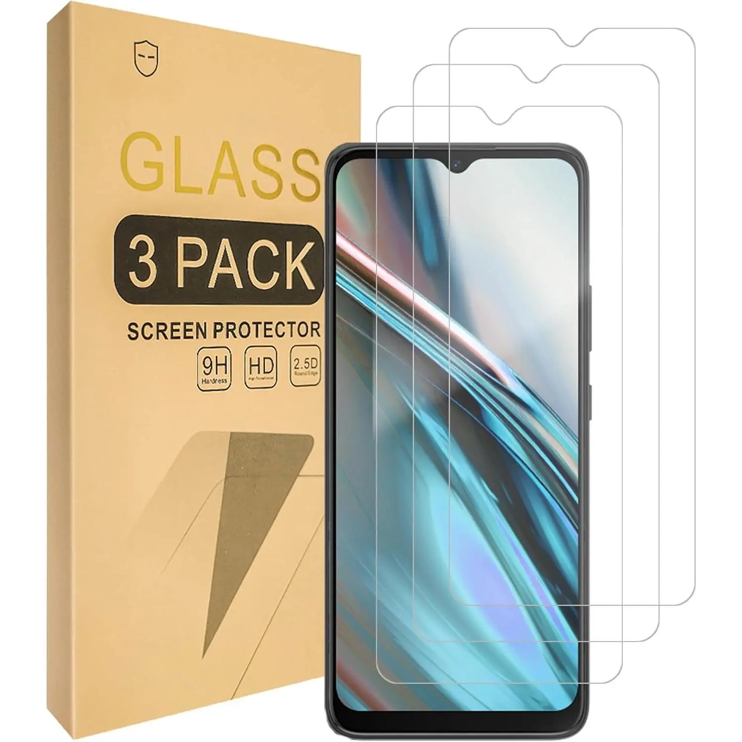 3-Pack Tempered Glass Screen Protector for Blu View 5 - 9H Hardness, HD Clarity, Oleophobic Coat, Tailor-Fit Protective Screen Guard, Protective Film