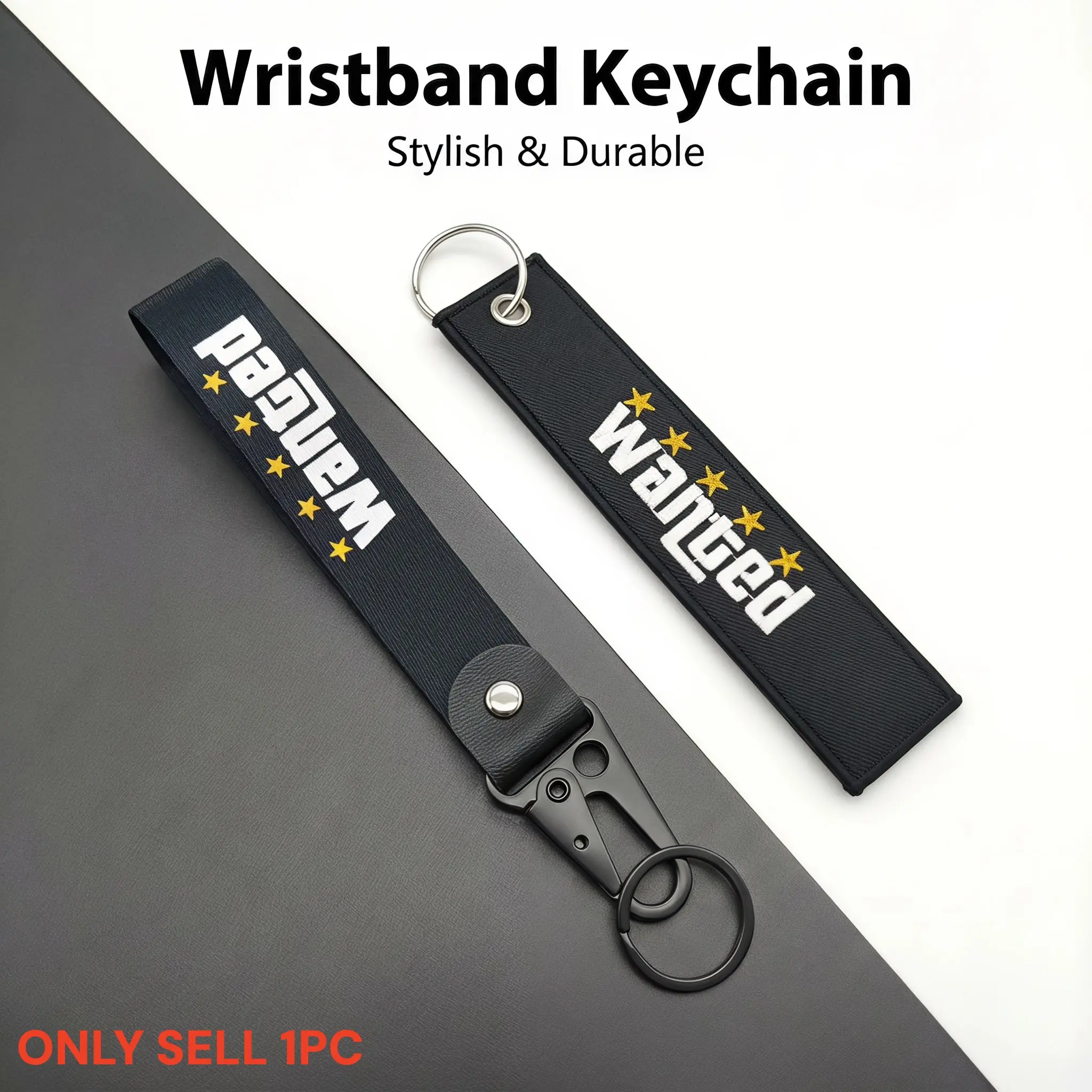 1 Pc JDM Game Style Perfect For GTA5 Fans Embroidered Key Tag Backpack Bag Charm | Wrist Lanyard Zipper Pull Car Keychain Keyring | Motorcycle & Car Accessories for Men | Street Style Gift | Anime Game Keychain Car Key Chains
