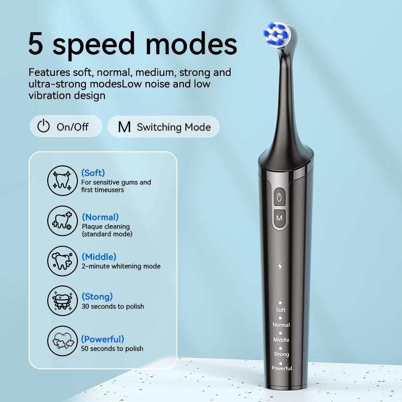 Rechargeable Rotating Electric Toothbrush Kit, 1 Set Deep Cleaning Tooth Care Toothbrush with Teeth Cleaning Tools, Professional Oral Care Products for Adults