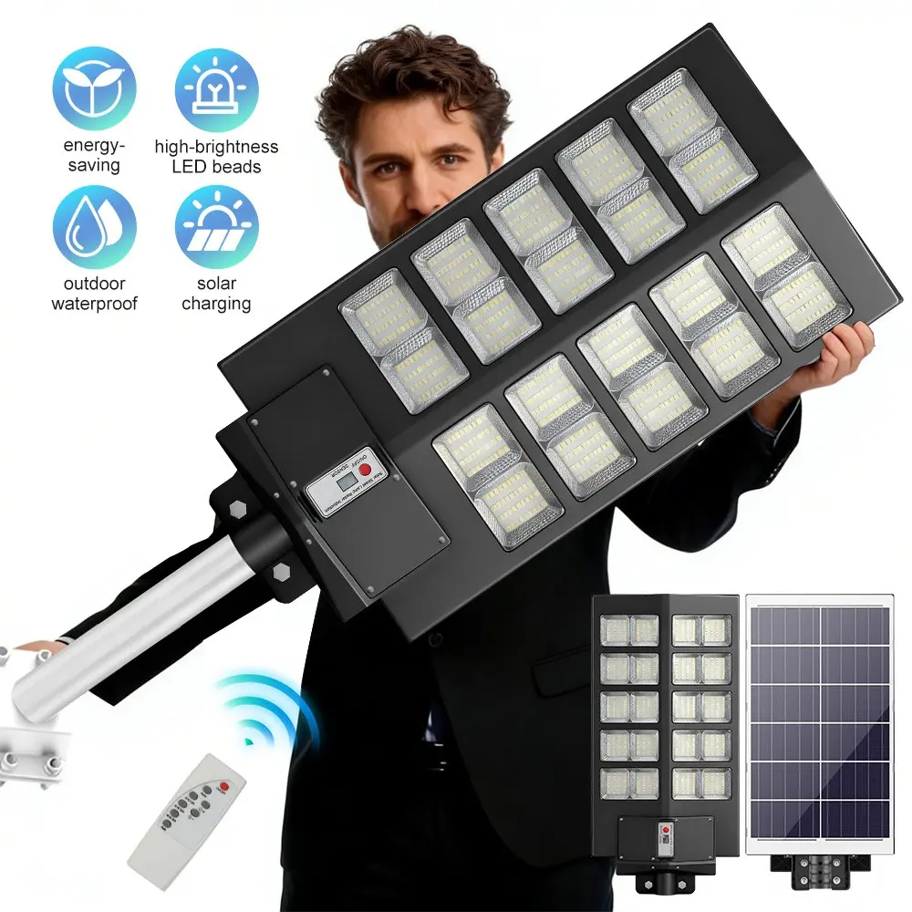 LED 11000W Commercial Solar Street Lights Outdoor Dusk to Dawn parking lot light，solar parking lot light