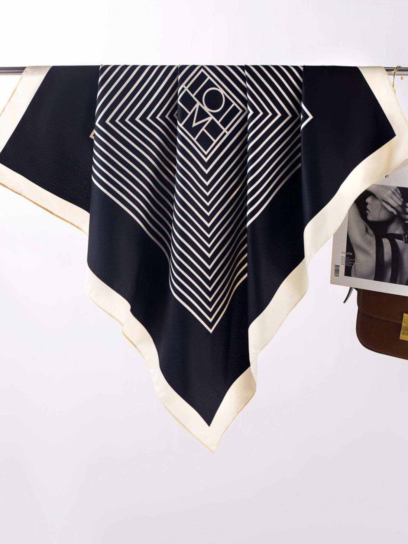 Women's Elegant Striped Patchwork Print Scarf, Trendy Soft Comfortable Shawl, Fashionable Scarf for Women for Daily Wear, Fluffy Soft Scarf