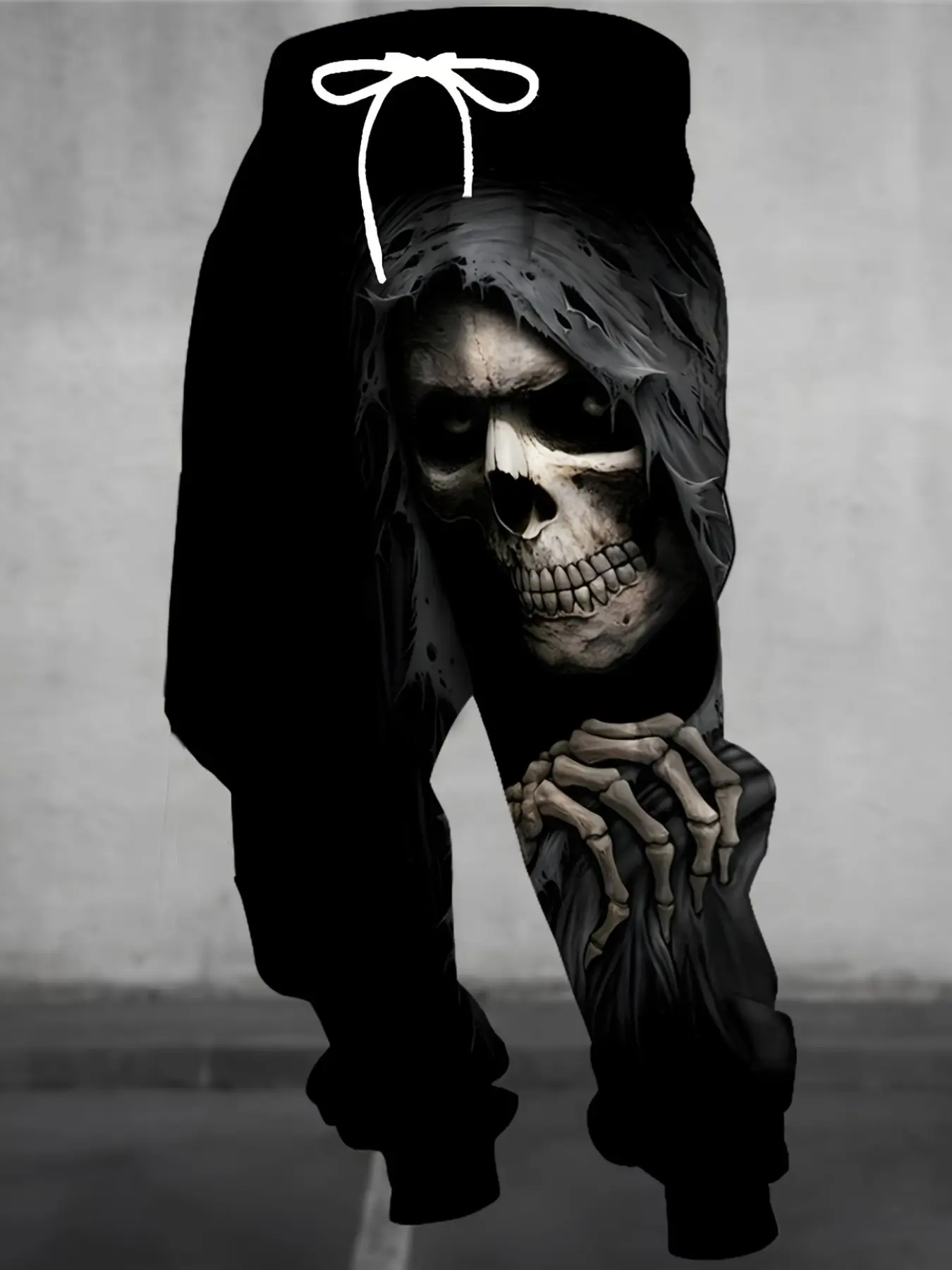 Men's 3D Halloween Skull Print Sweatpants, Ankle Length, Drawstring Waist, Pocket, Casual Streetwear, High Street Casual, Comfortable Fabric, Casual Comfy Pants, Dark Street Style