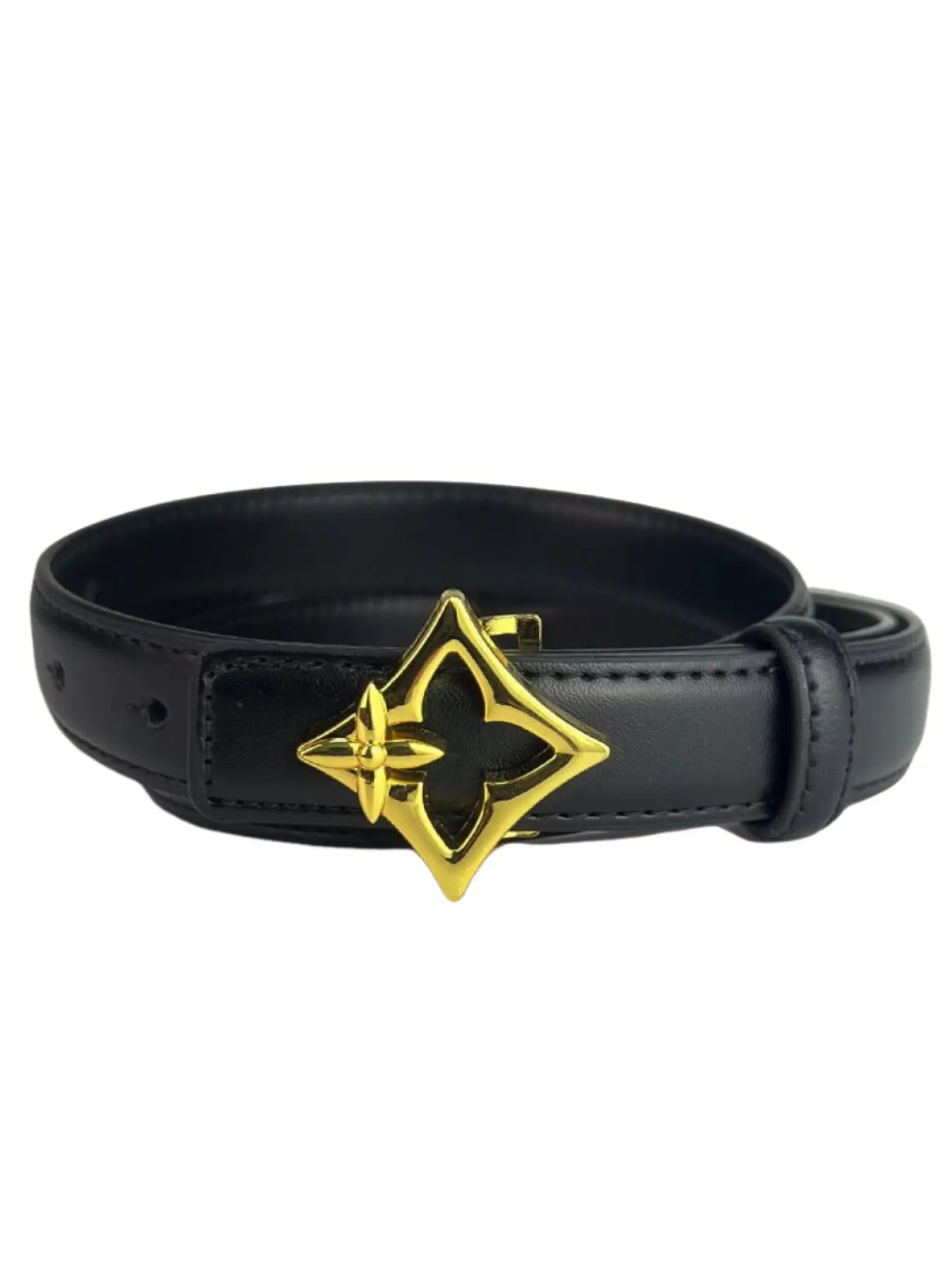 Women Geometric Gold Buckle Slim Waist Belt With Buckle Fashion Minimalist Belt for Dresses Jeans Casual Style Belts