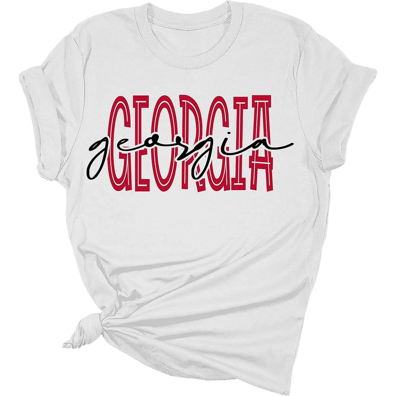 Womens Georgia Football Georgia Cursive Unisex Fit Short Sleeve T-Shirt
