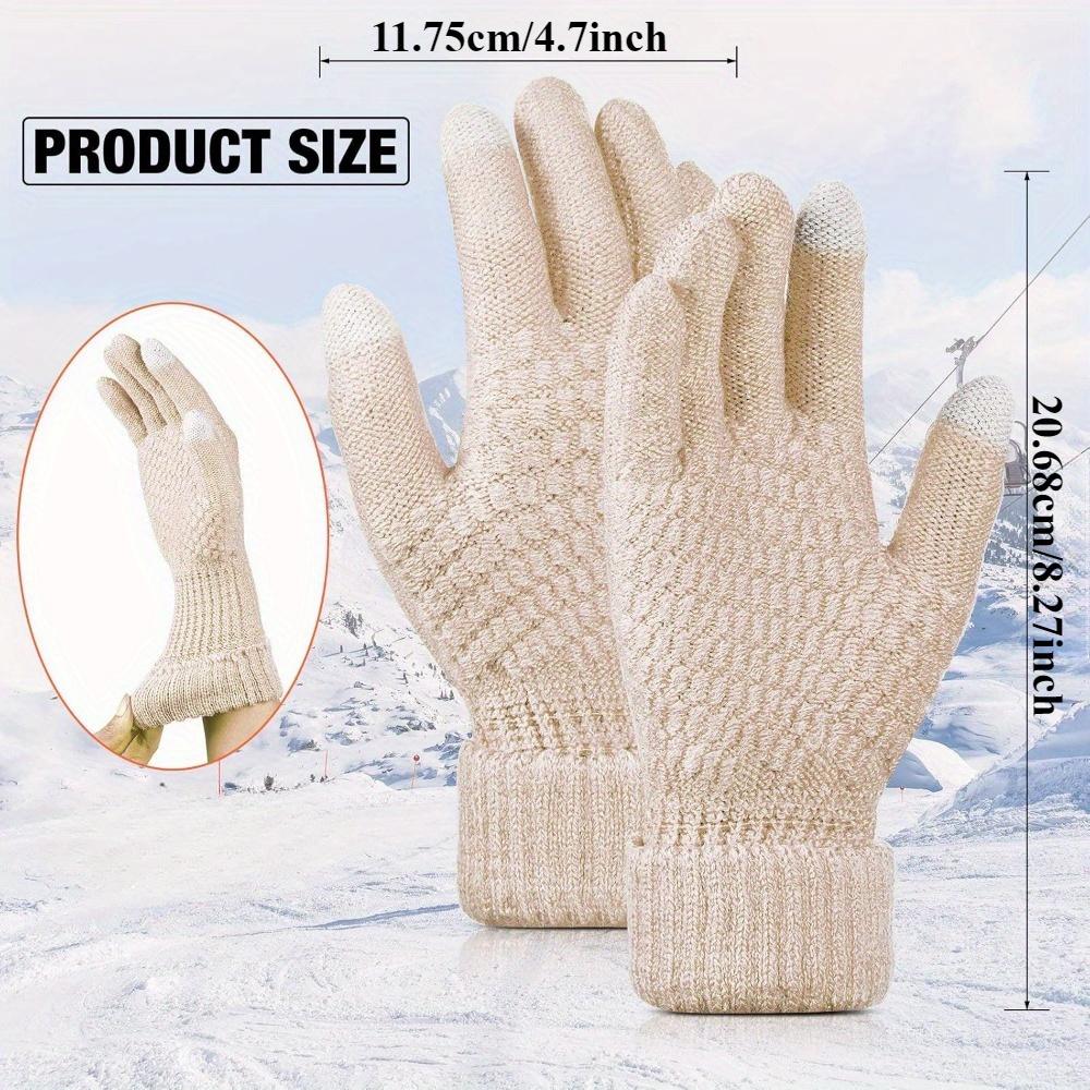 4 Pairs Women's Thermal Fleece Lined Gloves Cold Warm Winter Touch Screen Gloves Winter Warm Gloves Korean Style Gloves Velvet Thickened Cycling Gloves Elastic Cuffs Suitable for Skiing, Going Out, Outdoor SpringStatements