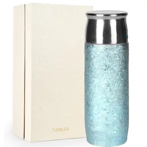 Titanium Magnetic Lid Travel Water Bottle, Vacuum Insulated, Long-Lasting Heat Retention, Slim Design, Wide Mouth, Leak Proof, 15.5oz (460ML)