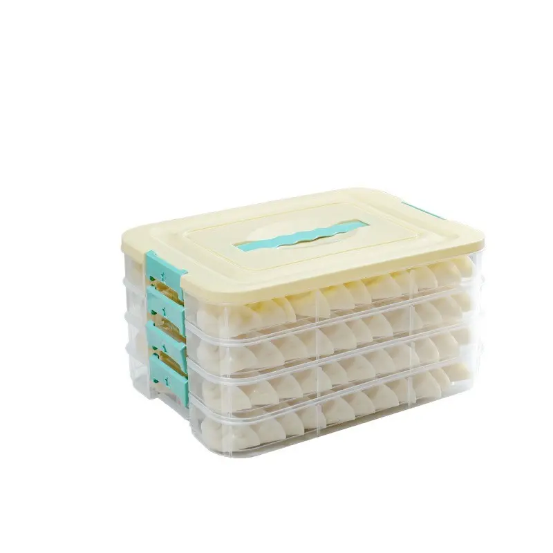 Dedicated Freezer Storage Box for Dumplings, Large Capacity Multi-Layer Food Preservation Container, Home Use Frozen Noodles Organizer