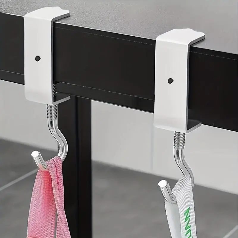18pcs Heavy Duty Metal School Bag Hook, Adjustable Dorm Room Furniture Desk Hanging Bag Hook, 110 Lbs Capacity Backpack Special Rack, Desktop Portable Detachable Hook, Home Storage Additions