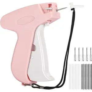 Pink Mini Stitch Gun for Clothes – Handheld Sewing Machine & Quick Clothing Fixer, Includes 5 Needles + 1000 Fasteners, Cute Craft & Sewing Supplies