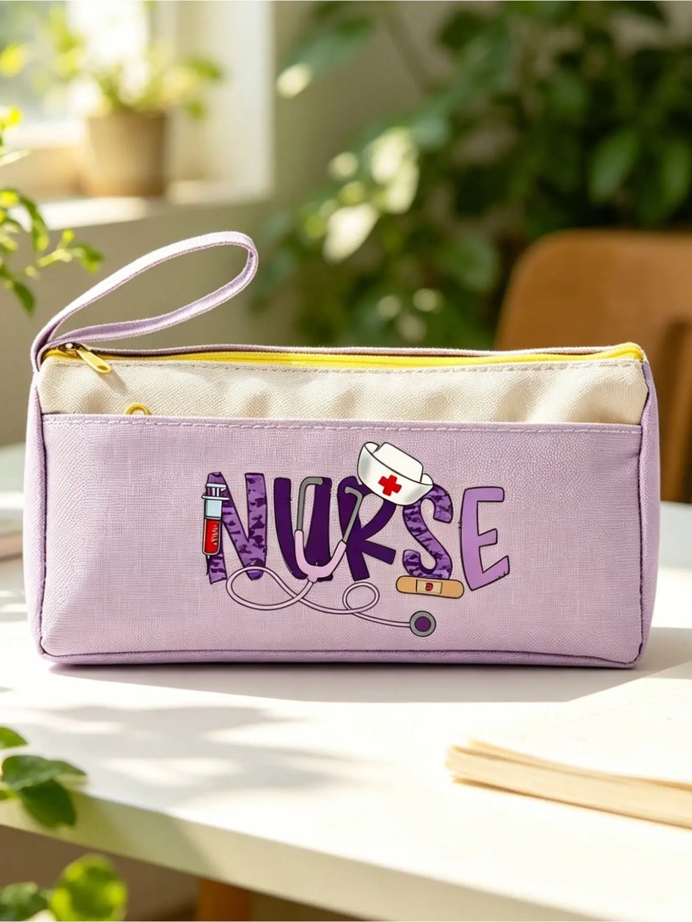 Nurse Print Pencil Case, Customizable Zipper Pen Bag, Multi-Functional Stationery Organizer, Large Capacity, Ideal Gift for Students and Office Workers