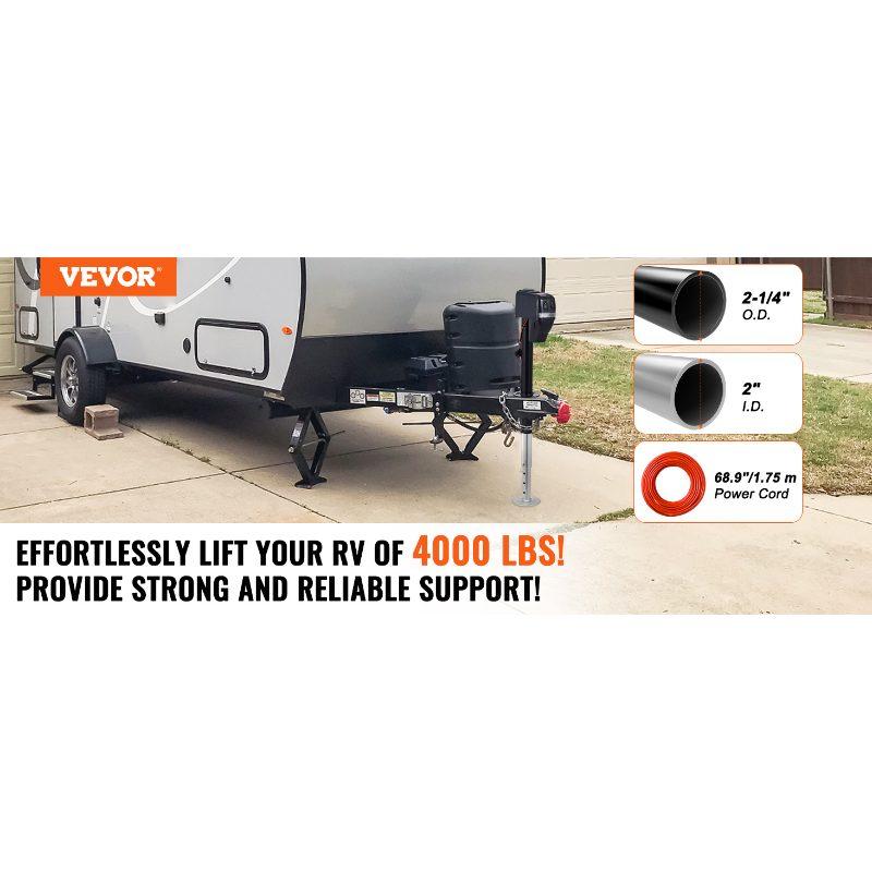 VEVOR Electric Trailer Jack, Power Tongue Jack Weight Capacity 4000 lbs, 9.84-33.85 Electric Tongue Jack with Waterproof Cover for Lifting RV Trailer, Horse Trailer, Utility Trailer, Yacht Trailer