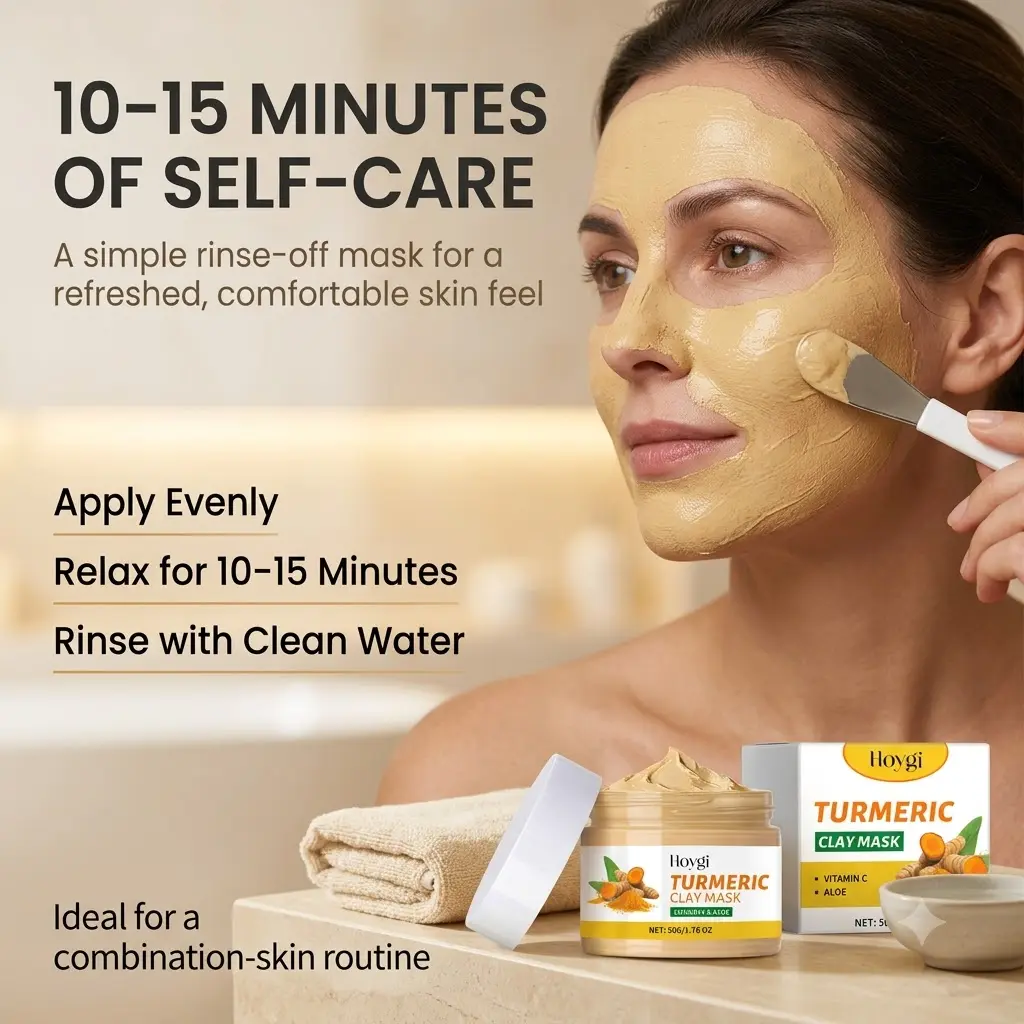 Turmeric Vitamin C Aloe Vera Mud Facial Mask - Gentle Cleansing Wash-Off Face Care Product for Daily Pore Care, Hydrating Brightening Dull Skin, Smoother Feel & Radiant Complexion