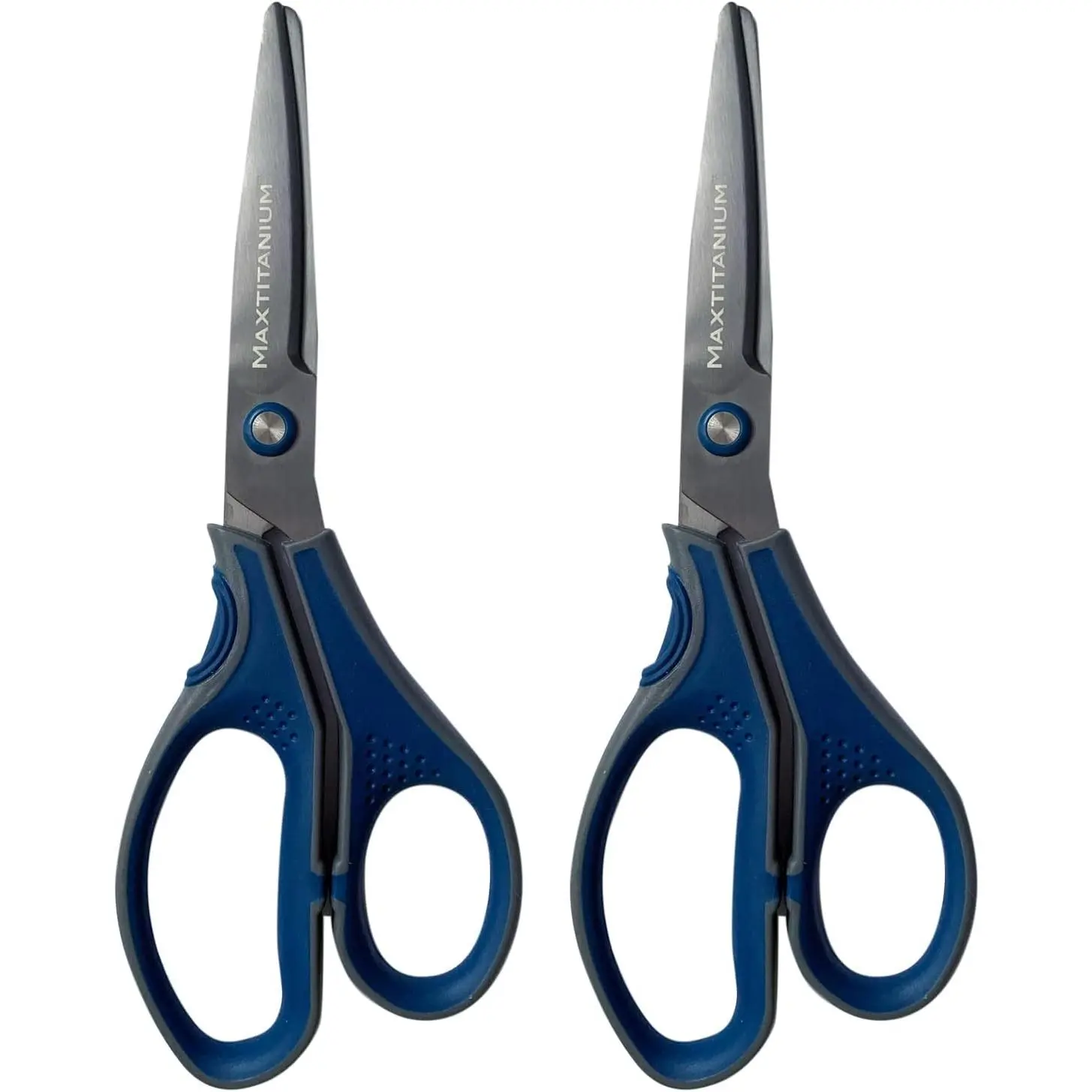 Woots MaxTitanium 8" Non-Stick Scissors with Dual Curved Technology HD for Shipping Office School 2 Pack