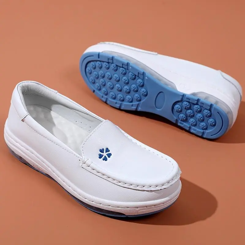 Air cushion nurse shoes soft sole breathable not tired feet non-slip comfortable flat white medical work shoes