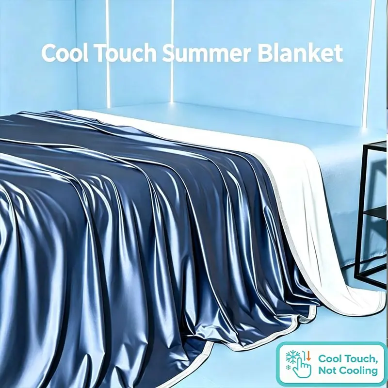 Multifunctional Cool Touch Air Conditioning Blanket, Lightweight Breathable Summer Blanket, Single and Double Size, Versatile Sizes, Ideal for Bedroom and Travel