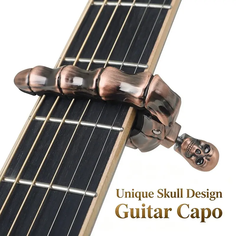 Skull Finger Design Guitar Capo, Guitar Accessories for Acoustic Electric Guitar Ukulele, Music Accessories Parts for GuitarFor Acoustic & Electric Guitar, Unique Skull Pattern, No Fret Scratching