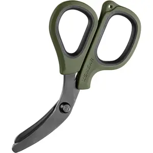 Mini 6" Trauma and Nurse's Shear.and compact scissors, perfect for EMTs, doctors, ICU, wound care and bandages (Olive Drab Green)