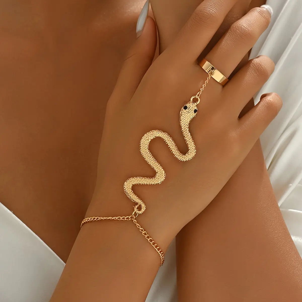 1 piece/2 pieces of unique exaggerated snake bracelet, personalized vintage ring bracelet
