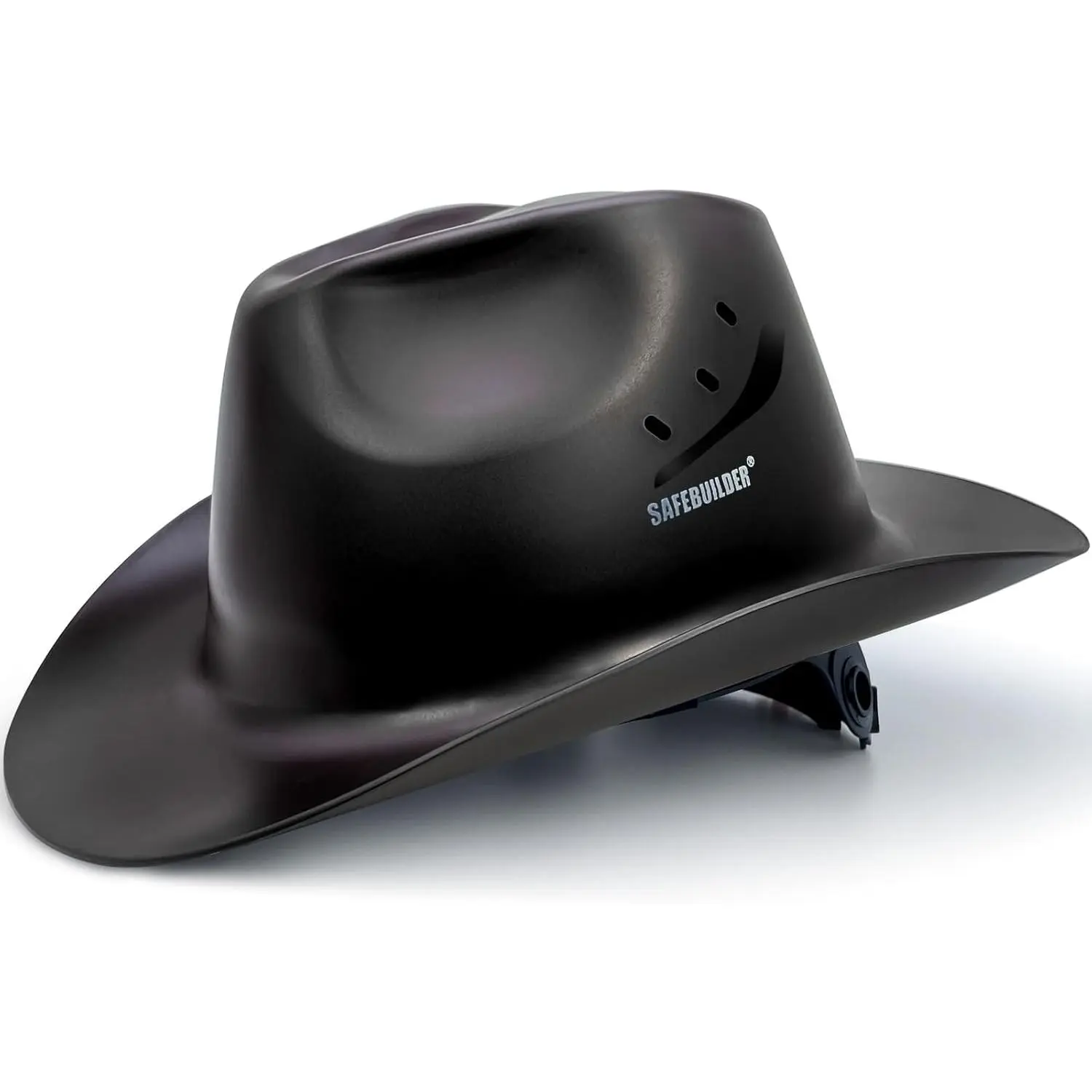 Cowboy Style Full Brim Vented Bump Cap - Sturdy Adjustable Outdoor Cap with Western Design, 6-Point Adjustable Suspension, Lace-Up Secure Fit for Outdoor Work, Ranching