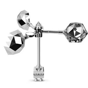 Three-Blade Silver Color Diamond Shape Bird Repellent Windmill, Bird Scare Device, Pigeon Deterrent, 1/2 Pack