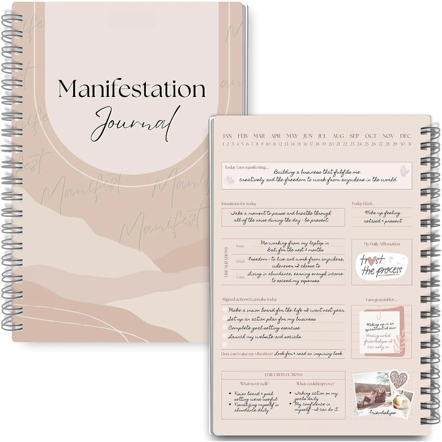 A5 Undated Luxury Manifestation Journal - Soft Covers, Daily Pages, Luxury Look, Undated Format, Vision Space, Law of Attraction Planner with 369 Method, Daily Affirmations, Gratitude, Reflection Prompts, Goal Setting, Self Growth Office Stationery