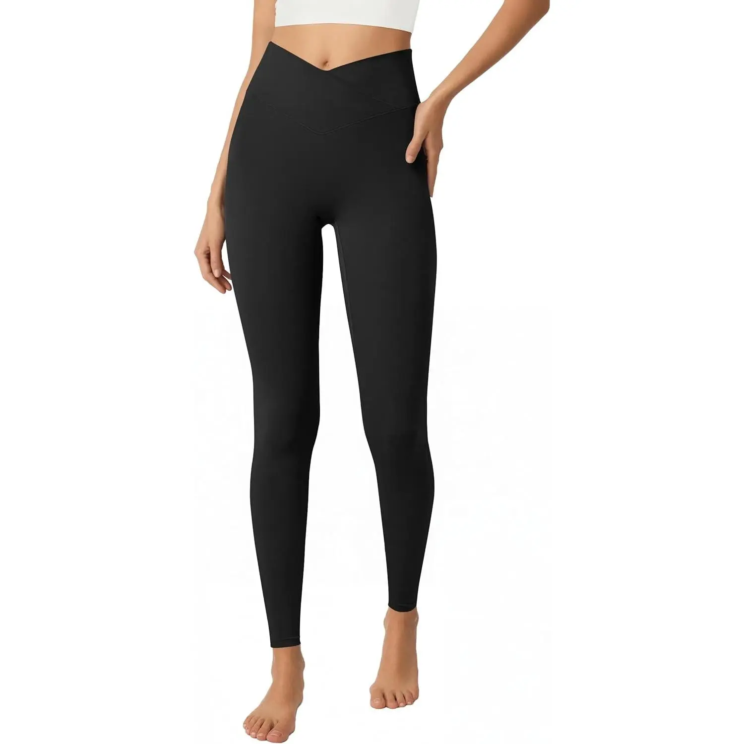 outdoor sports Leggings for Women High Waist V Crossover| Buttery Soft Tummy Control Workout Running Yoga Pants