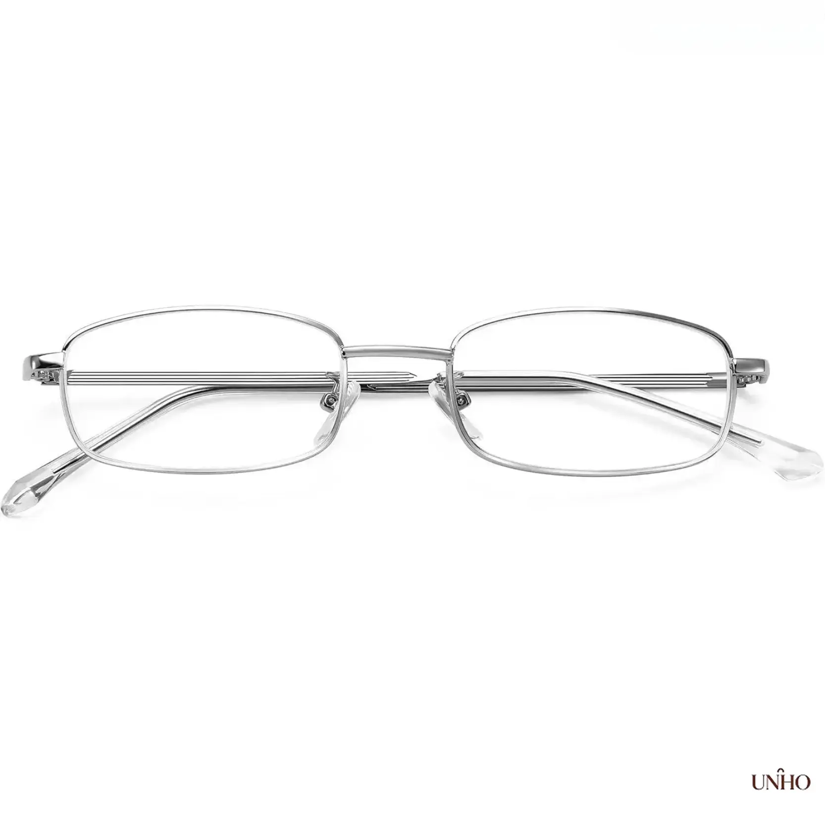 Women Y2K Vintage Metal Rectangle Anti-Blue Light Glasses, Gold Silver Fake Nerd Eyewear, Anti-Eyestrain Computer Eyeglasses For Daily Office Use