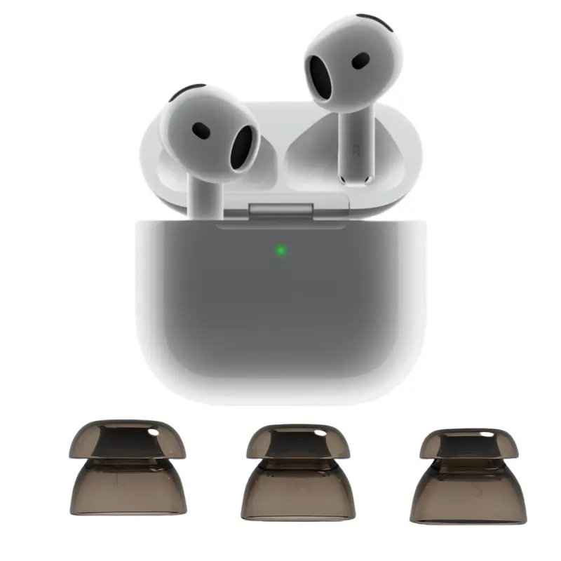 Silicone Ear Tips for AirPods 3 4 Generation, Suction Cup Self-Adhesive Anti-Slip Ear Caps with Physical Noise Isolation