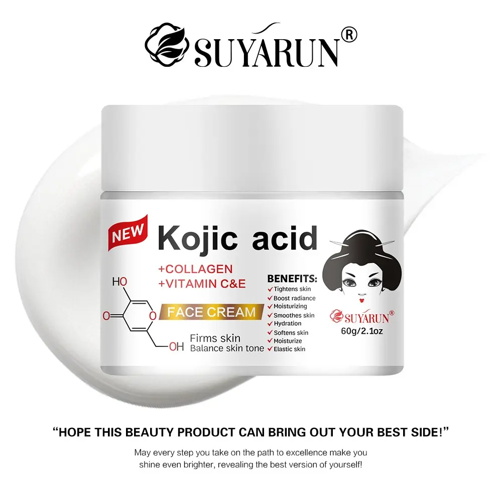 Kojic Acid Face Cream, Brightening, Lighten, Radiance, Deep Hydrating Moisturizing & Hydrating Moisturizer, Face Moisturizers, Contains Collagen, Vitamin C&e, Niacinamide, Hyaluronic Acid, for Face & Neck