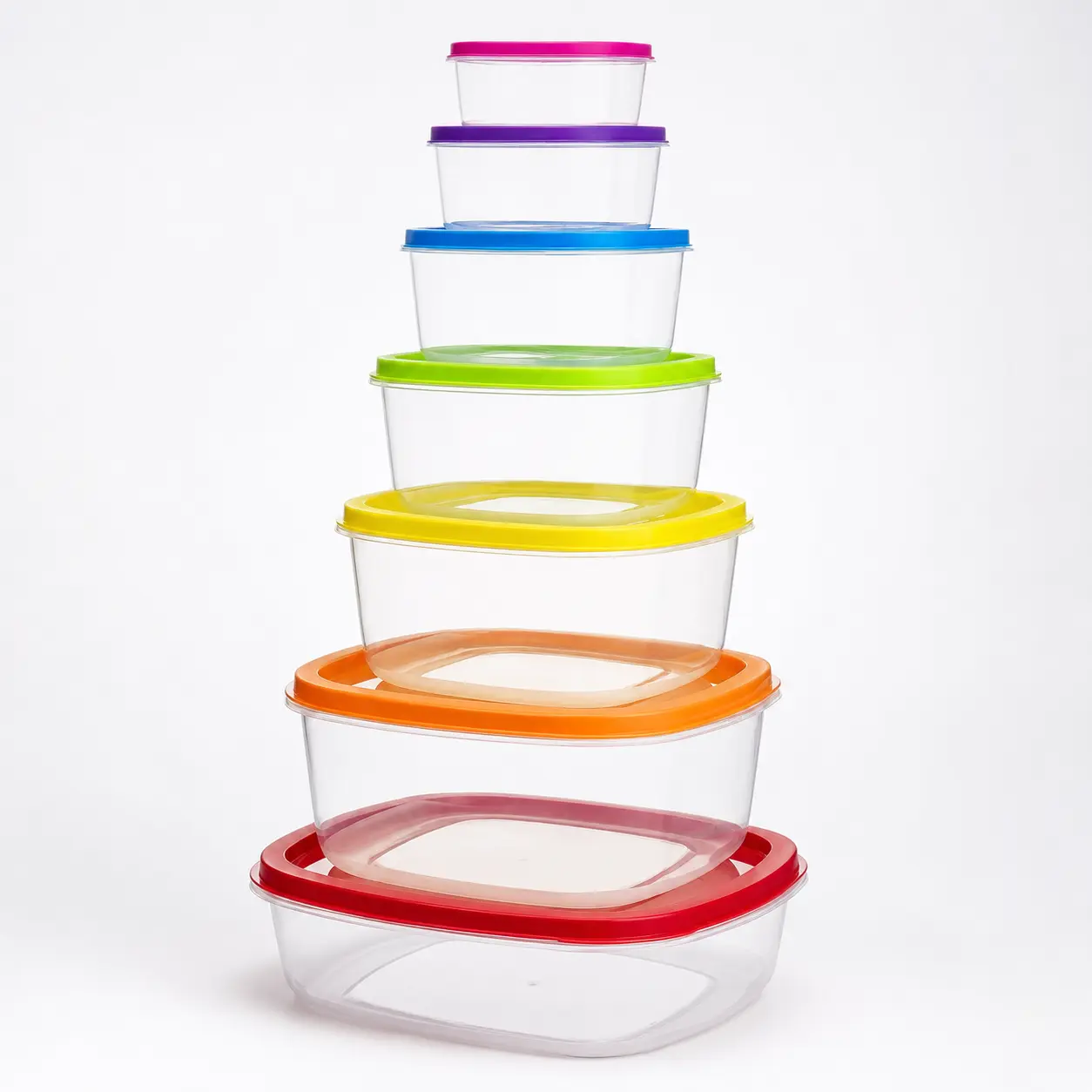 7-Piece Rectangle Food Storage Container Set with Colorful Snap-On Lids for Meal Prep, Leftovers, Snacks, Lunch and Kitchen Organization,Plush,Cute,portable,Propane,handle,Translucent,Tabletop,outdoor,fireplace