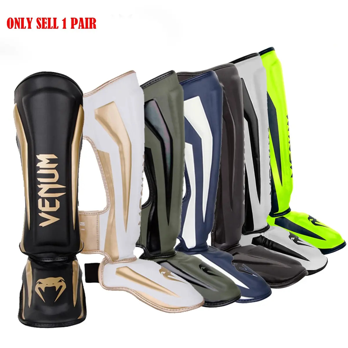 Thick Boxing Shin Guards Kickboxing Shin Guards Full Sizes XS S M L Xl, Men Women Training Shin Protector, PU Water-Resistant, Six Colors Available