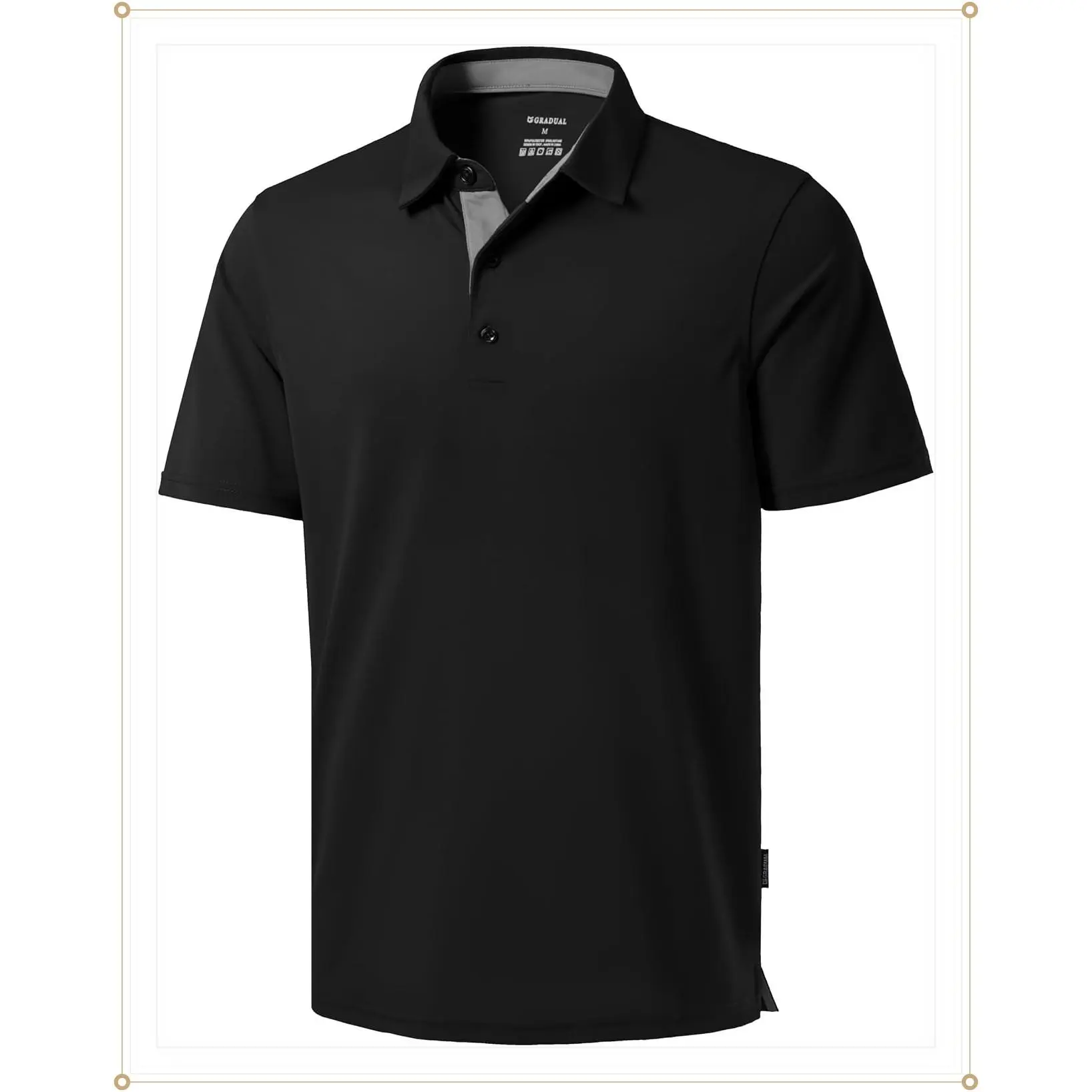 Men's Golf Polo Shirts Dry Fit Moisture Wicking Performance Short Sleeve | Regular Fit, 3 Button, Collared Shirts, Sun Protection, Lightweight Breathable Pique Fabric, Athletic Work Smart Casual PoloGift