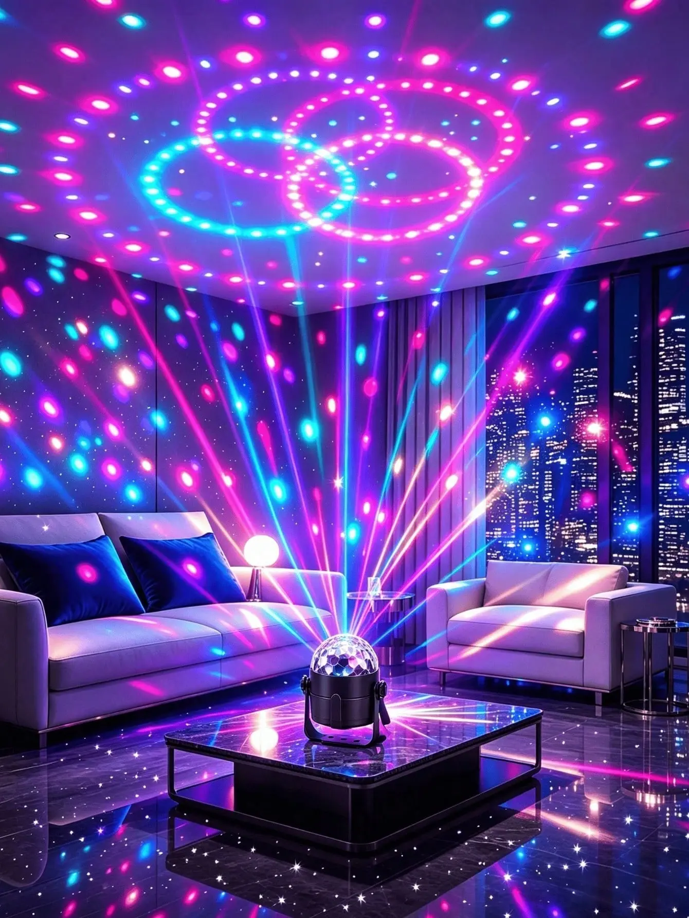 Vibrant LED Ceiling Projector for Home Parties and Events, Multi-Color Disco Light Effect, Enhance Your Party Atmosphere