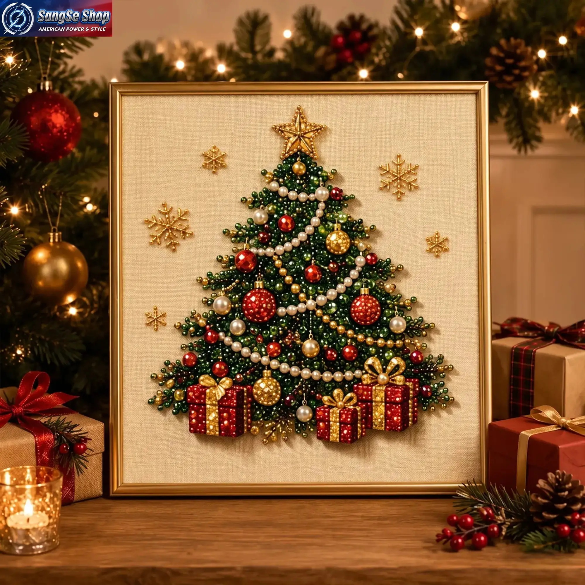 Christmas Pearl Art DIY Kit, Cute 3D Diamond Painting Craft, Festive Holiday Bead Art Set, DIY Christmas Home Decor Wall Art, Beginner-Friendly Craft Activity, Seasonal Party Decoration, Creative Gift Idea for Family, Friends & Kids