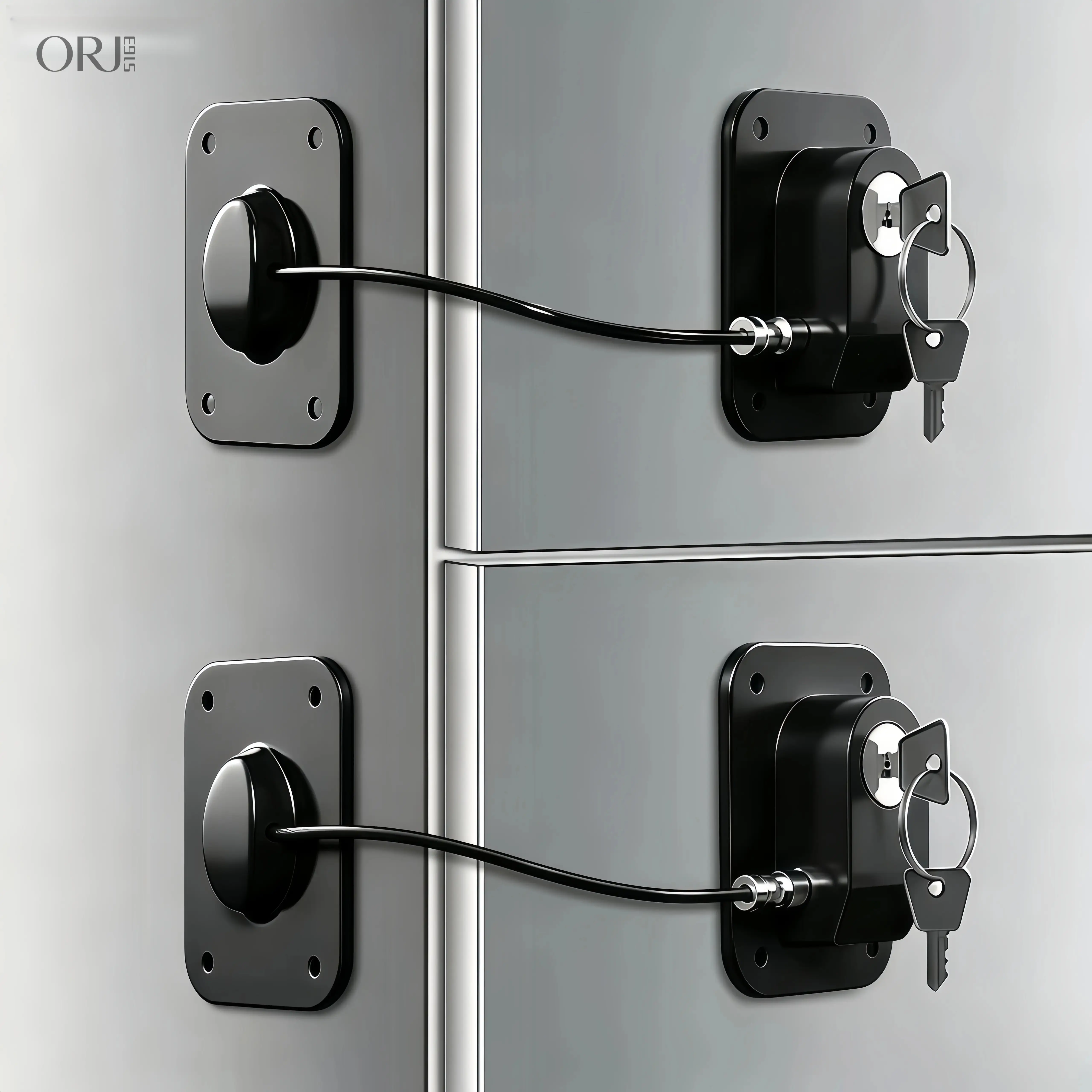 summerwins 2PCS Upgraded Fridge Lock - Door Lock for Home Security, Cabinets, Drawers, Durable ABS with Adhesive Backing, Secure Fit Without Tools, Easy Install, Black,Personalized,Boyfriend,Keychain,couple,,tassel,deco,Christma,H,fidget,spinner,keychains
