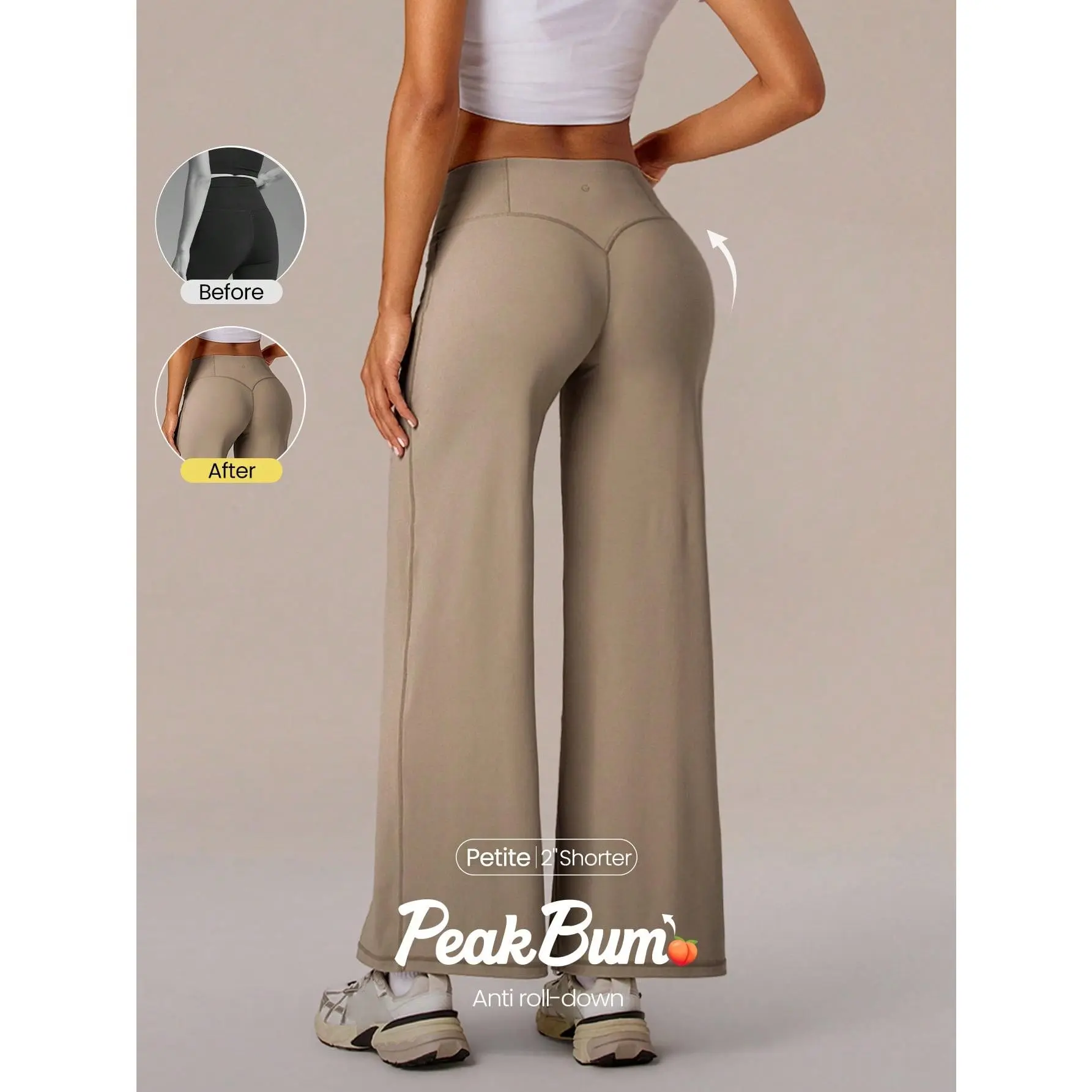 GLOWMODE 29" FeatherFit-Air Body Flow Tummy Control Scrunch Butt Workout Petite Pants With Back Pocket Training Gym Fitness Daily Active Wear