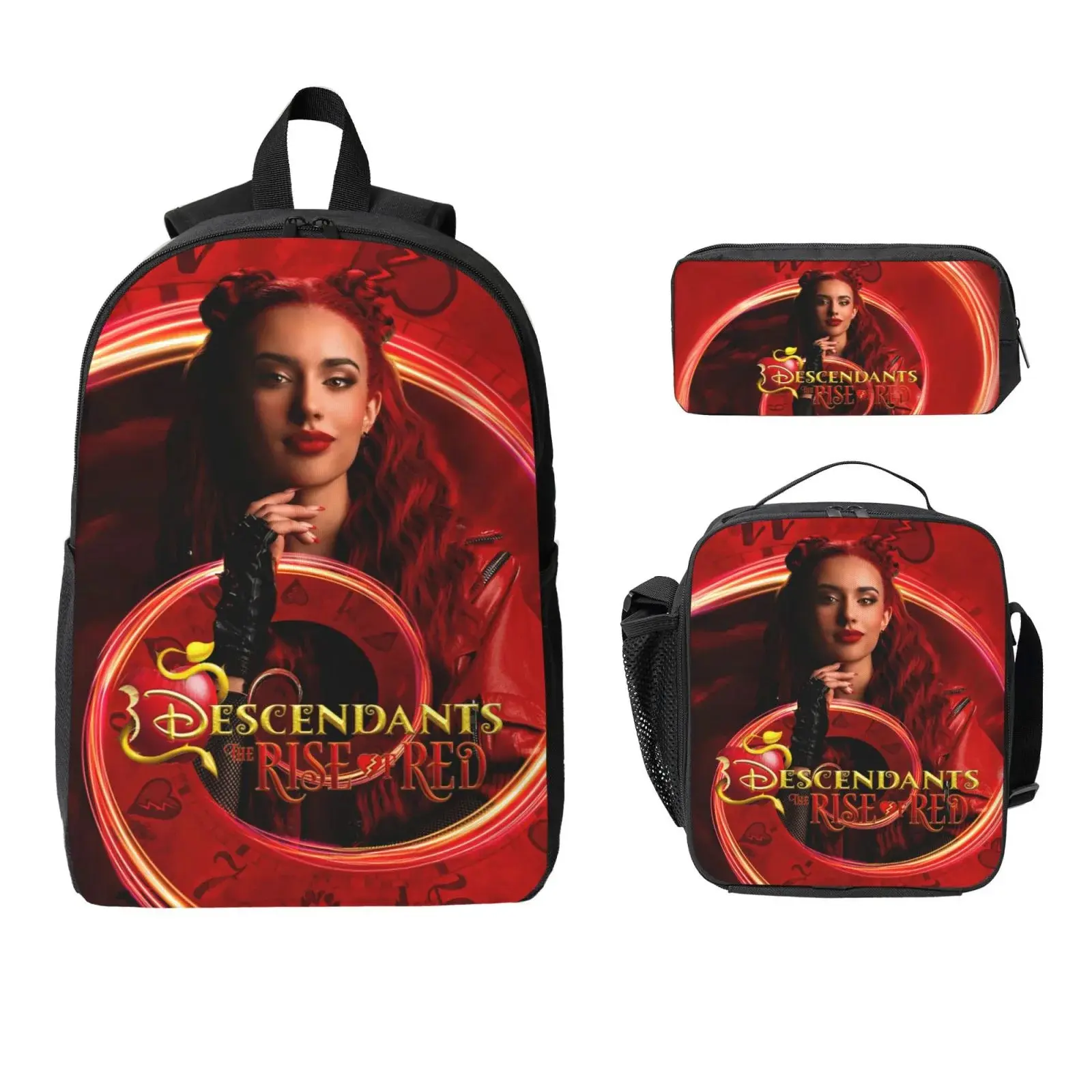 Kids' 3-Piece Graffiti Style Synthetic Lunchbox Set Backpacks, Anti-Tear Odorless Polyester School Bag with Pencil Case, Adventure Ready for Daily Use & Camping, First Day Of School, Polyester Fits, Mini Backpacks, Biking, Outdoor, Lunch Box, Set Pack, Ba