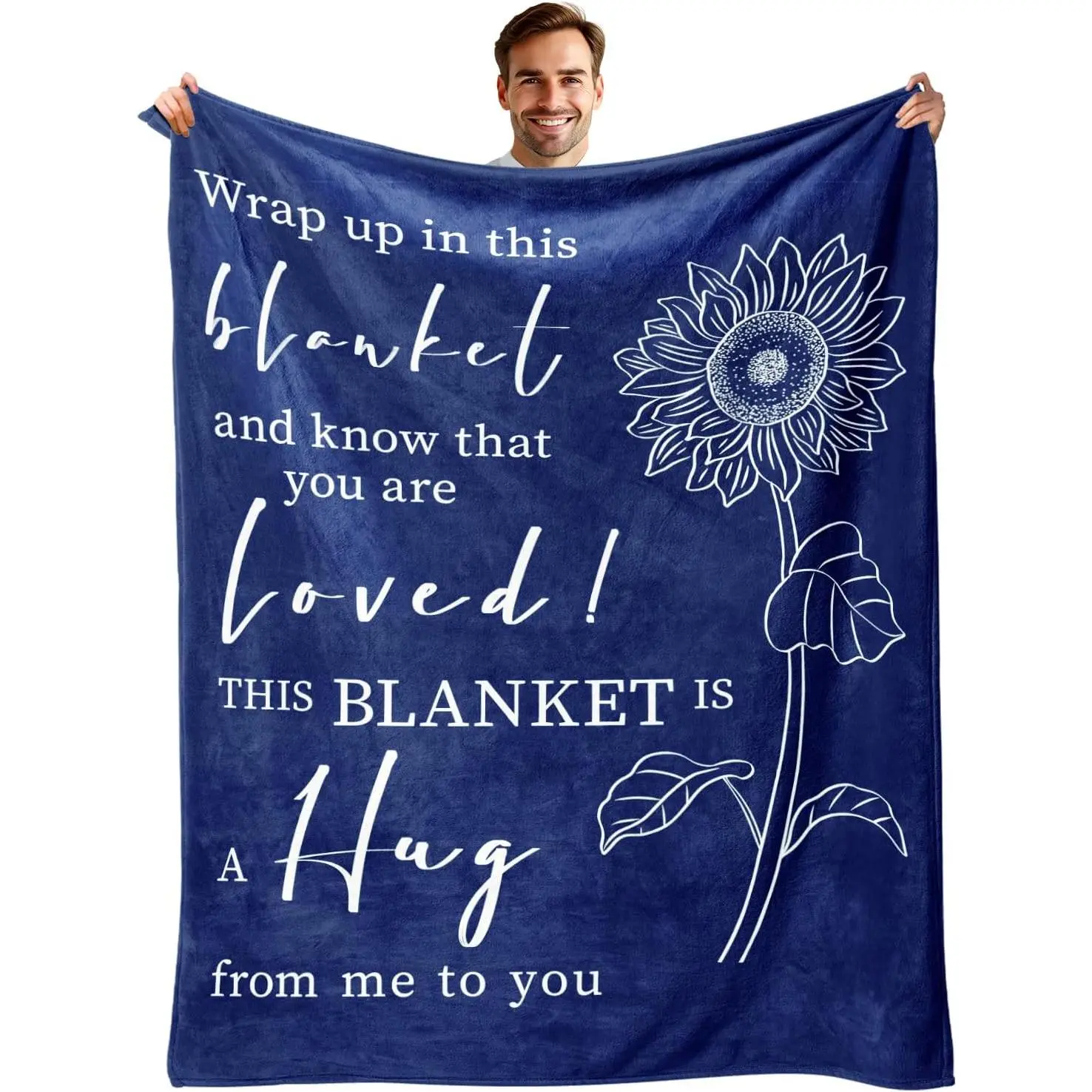 Recovery Gifts for Men and Women - Recovery Blanket - Inspirational Thinking of You Gifts for Him - Post-Surgery & Cancer Care Gifts for Men - Healing Blanket | Thinking of You Gifts for Him, After Surgery Cancer Care Gifts, Chemo Healing Throw for Friend