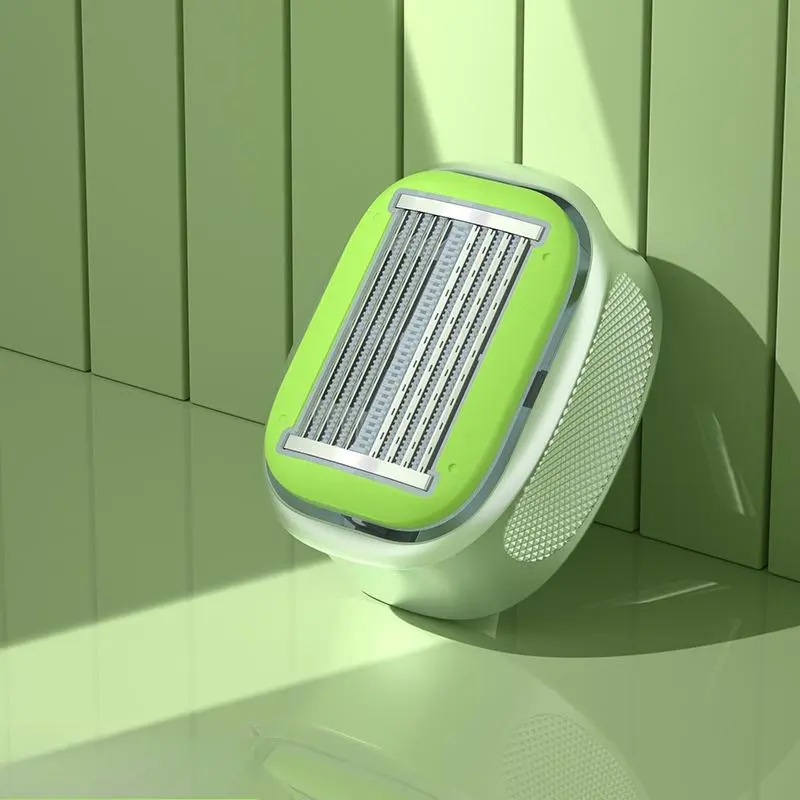 Cute Green Mini Body Hair Removal Razor for Ladies, 6 Blade Safety Shaver with Moisturizing Strip, Travel Portable Manual Shaving Tool for Daily & Trip Use, Body Care
