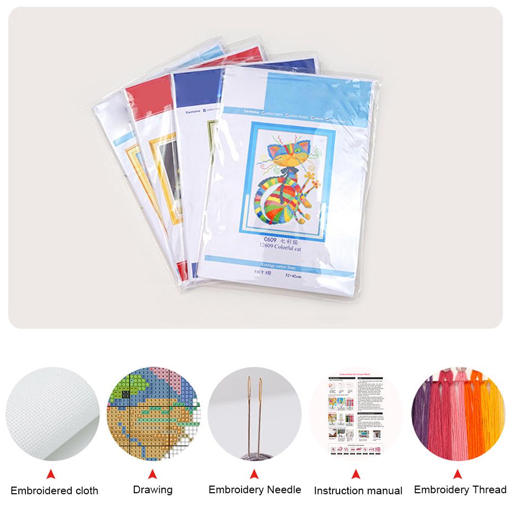 Four Seasons Goddess 11CT 3 Strands DIY Counted Embroidery Needlepoint Starter Kits for Beginners Adults Home Decor Cross Stitch Patterns Arts Craft Kits 35.43x19.69in