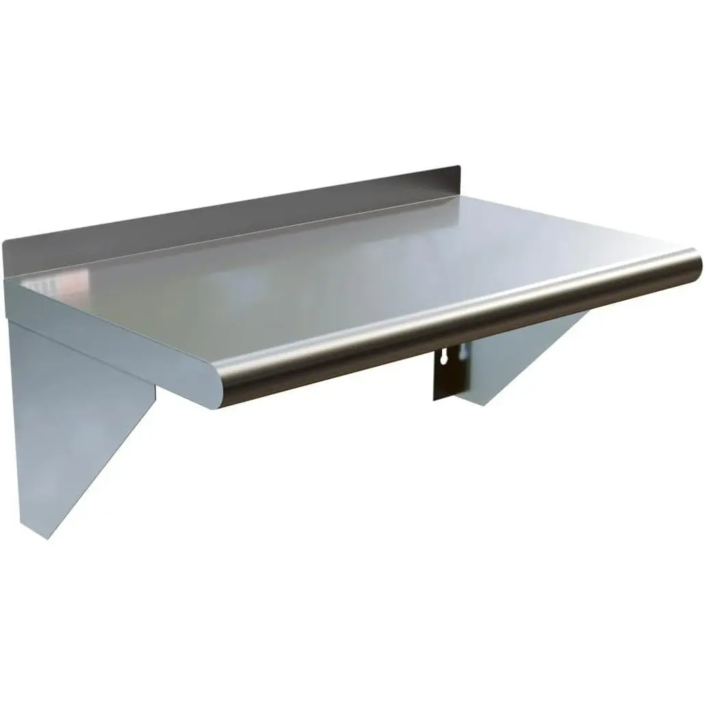 NSF Stainless Steel Wall Shelf 14x24 Inches for Commercial Kitchen | Floating Shelving Metal Storage Rack Shelves for Commercial Kitchen Bathroom Restaurant Garage and Laundry Chef
