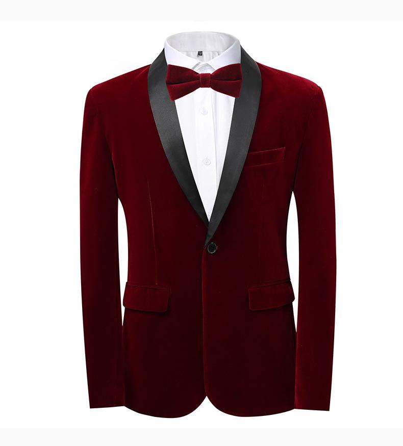 Men's 3-Piece Slim Fit Shawl Lapel Suit  Color Block Korean Style Groom Wedding Tuxedo With Side Vents
