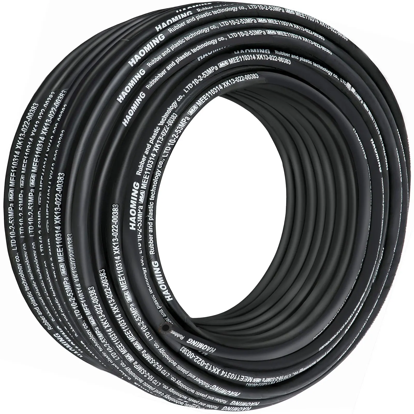 Hydraulic Hose 328 Feet Rubber Hydraulic Hoses with 2 High-Tensile Steel Wire Braid, Inner Diameter 3/8 Inch, 5000 PSI Max, Bulk Hydraulic Hose -40 F to 250 F, Hydraulic Oil Flexible Hose
