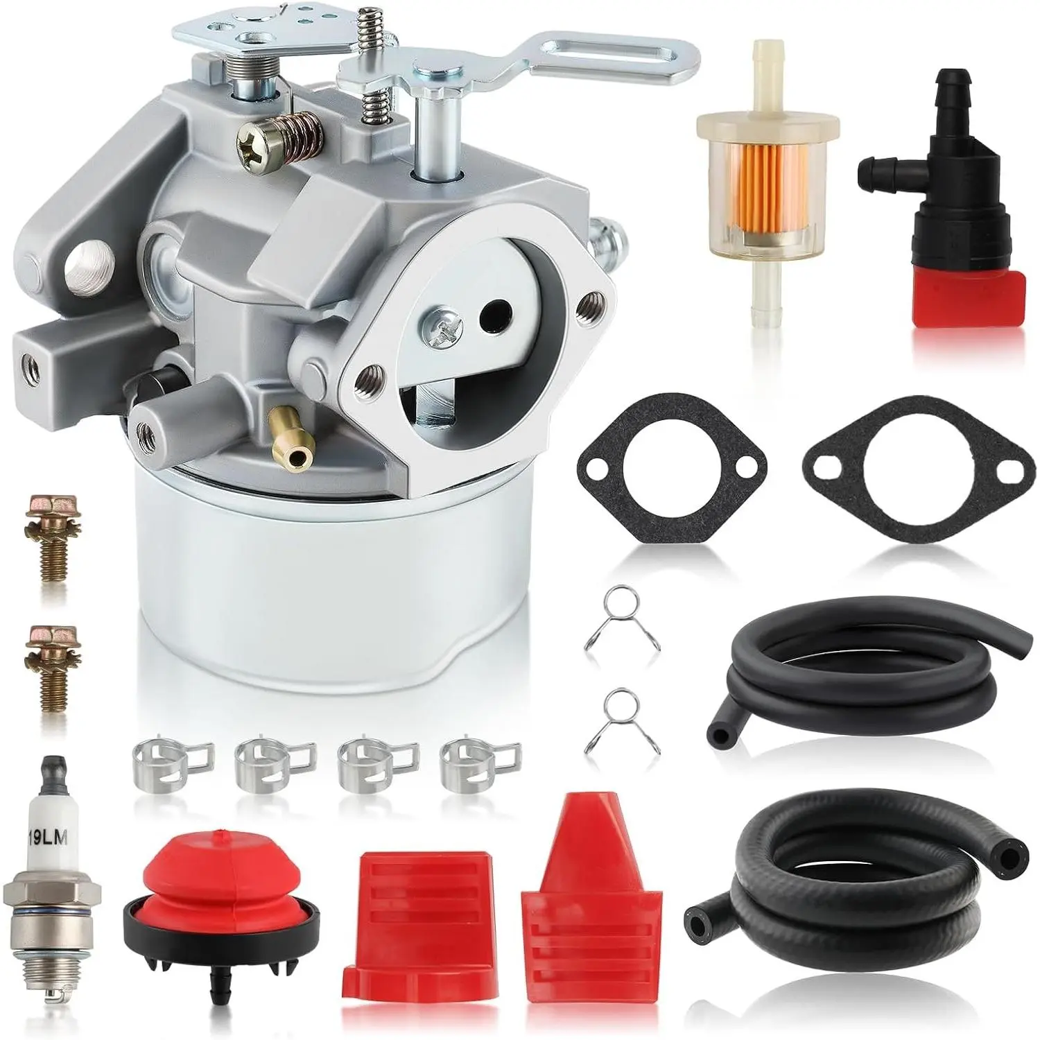 640052 Carburetor for Tecumseh HMSK80 HMSK90 HMSK100 LH318SA LH358SA Snow Blower Thrower 8HP 9HP 10HP Engine Tecumseh 640054 640349 Carburetor with Primer Bulb - 640052 Carburetor