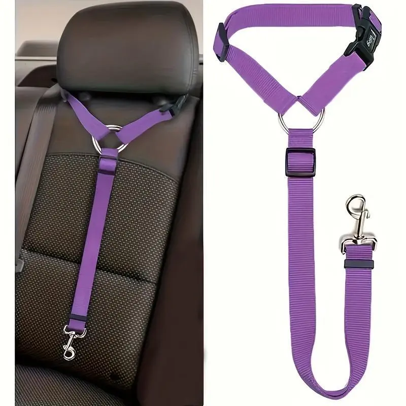 Adjustable Dog Car Safety Harness Belly Band Vest, Comfort-Padded Ergonomic Design, Metal Buckle & Auto Haul Rope, Easy-Install Pet Travel Safety Belt, Harnesses