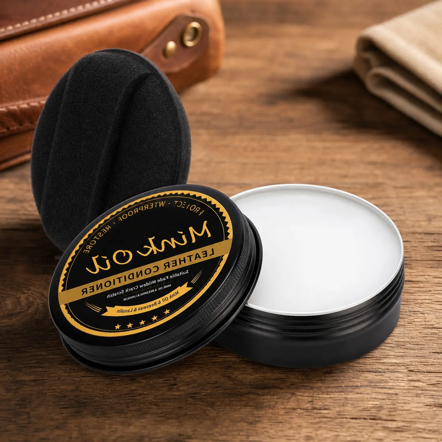 Mink Oil Leather Care Kit for Boots, Cowboy Boots, Work Boots - All-Natural Leather Conditioner & Cleaner, Waterproof Soften and Restore ShoesGift