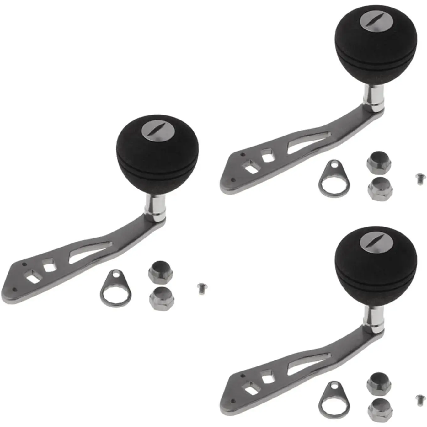 3 Pack Baitcasting Reel Handle  - Power Handle with Non-Slip EVA Knob, Ambidextrous T-Type Fishing Reel Crank for  Baitcaster Reels