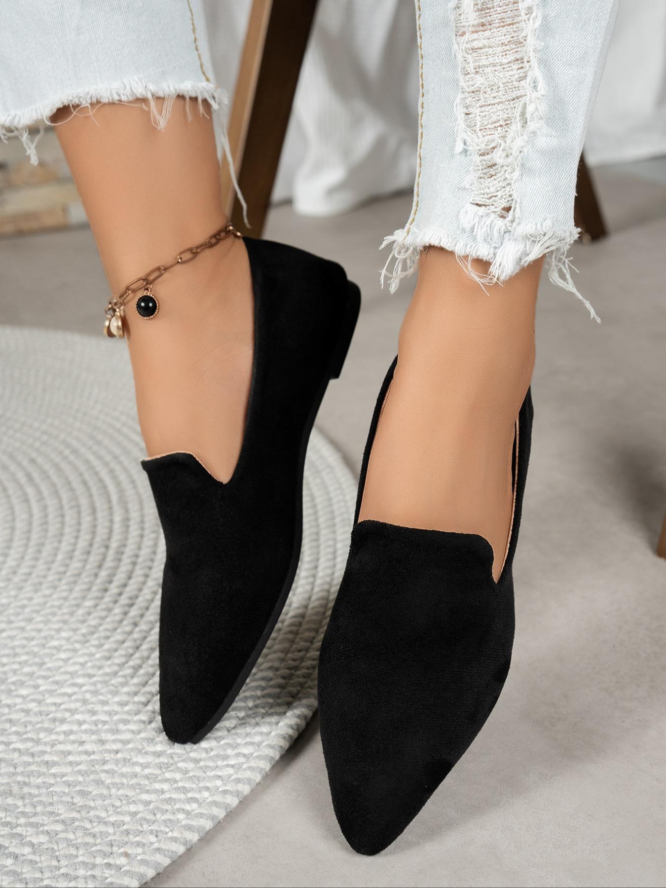 Women's Elegant Plain Round Toe Flat Shoes, Casual Fashion Non-Slip Comfortable Footwear for Home & Outdoor Use All Seasons